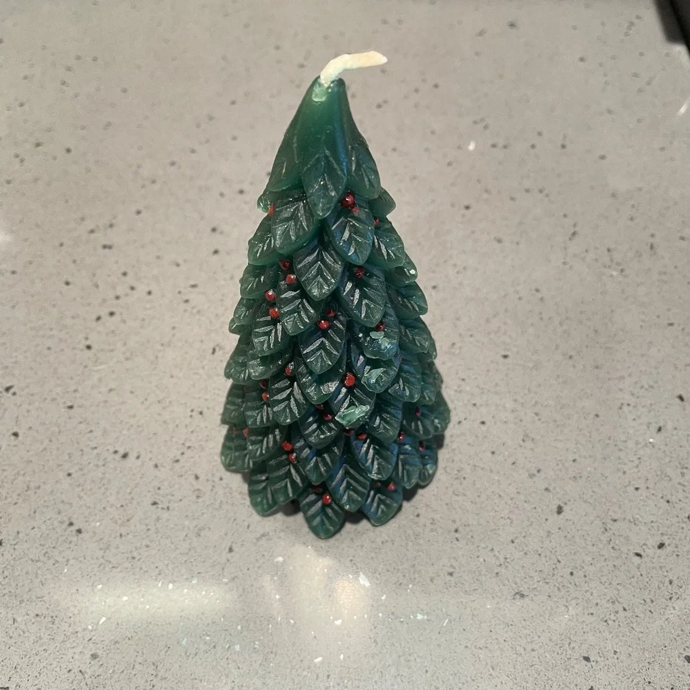 2 Crate & Barrel Christmas tree candles